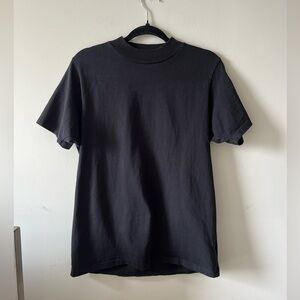 Les Tien Heavyweight Mock Neck Tee in Black